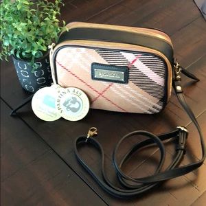 NWT-Spartina 449 Linen and leather crossbody